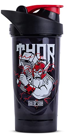 Shieldmixer Hero Pro Classic Shaker Thor - BPA-frei - Gym Zubehör - Eiweiss Shaker - Fitness Trinkflasche - Schwarz - 700ml