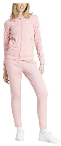 adidas Essentials 3-stripes Track Suit Tuta da ginnastica, semi pink spark/white, M Donna