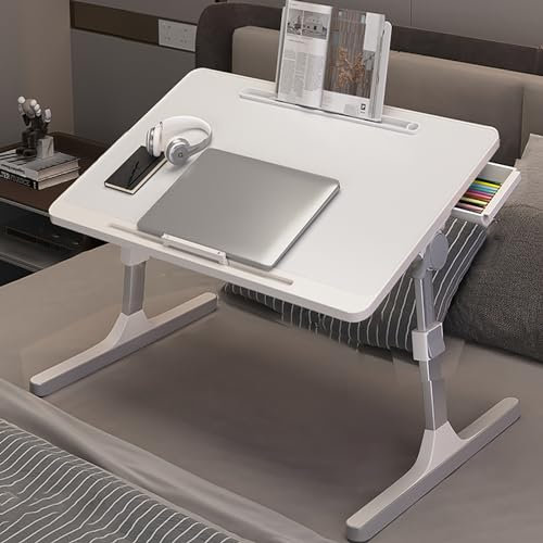 Desktop-verstellbarer Klapp-Studiertisch, multifunktionaler Klappbett-Tablett-Schreibtisch, anhebbarer Bett-Laptop-Betttisch, unabhängiger tragbarer Klapptisch, kann auf dem Bett/Sofa/Boden arbeiten (