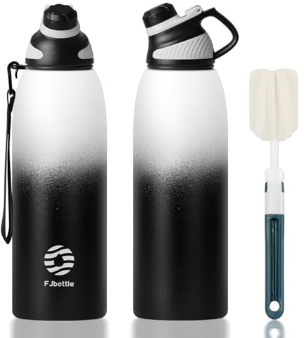 Fjbottle Borraccia in acciaio inox da 600 ml/800 ml/1 l/1,5 l, con coperchio magnetico, senza BPA, borraccia termica in metallo per sport, bevande calde e fredde, a prova di perdite, per palestra