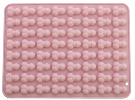 MSemis Silikon Kuchenform in Penis Muster Lustig Eiswürfelform Neuheit Backform für DIY Werkzeuge Rosa A One Size