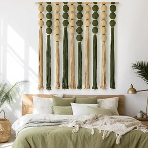 Macrame Wall Hanging Natural Green Sphericity Geometric Wall Art 39W*39L