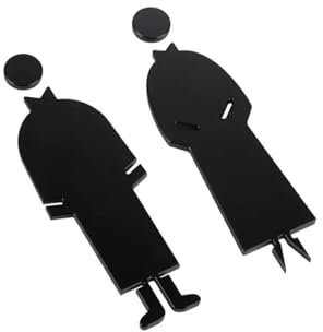 Kreatives Toilettenschild, Metall-Badezimmerschilder for Unternehmen – Toilettenschild for Männer und Frauen – Toilettenschilder for Unternehmen(Black)