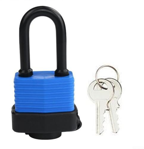 HEBEOT Lucchetto resistente alle intemperie rivestito in gomma resistente, impermeabile, piccolo lucchetto, sicurezza antifurto (KD-LPC02)