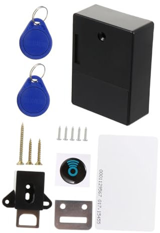 WHAMVOX Abs Rfid Elektronisches Schrankschloss Ohne Bohren Unsichtbares Für Schränke Büro Und Zuhause Geeignet Für Einzelne Und Doppelte Türen Batteriebetrieben Schwarz