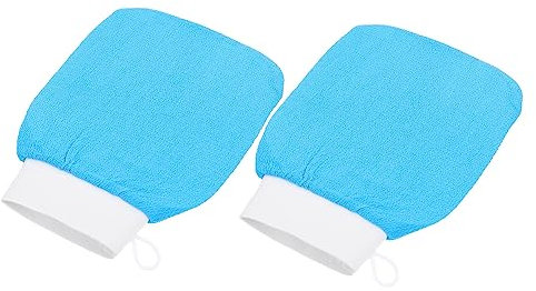 Healvian 2pcs Korean Exfoliating Mitts Skin Scrubbing Gloves Shower Bath Mittens for Body Exfoliator Random Color