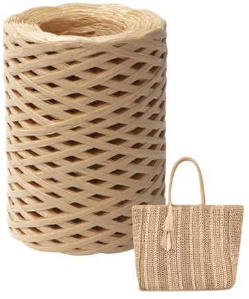Naturbast Rot Raffia Papierschnur Raffia Papierschnur Bast Papierband Natürliches Bastband | Papierbastband - Raffia-Papierbänder Zum Basteln, Meter Bast-Garn Zum Häkeln