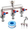 3-Wege Wasserhahn Wasserverteiler: Garten Wasserverteiler aus Messing für 3 Gartenschlauch Adapter, 3er Verteiler 3/4 Adapter 1/2 mit Kugelhahn zum Einstellen Absperren Wasserflusses