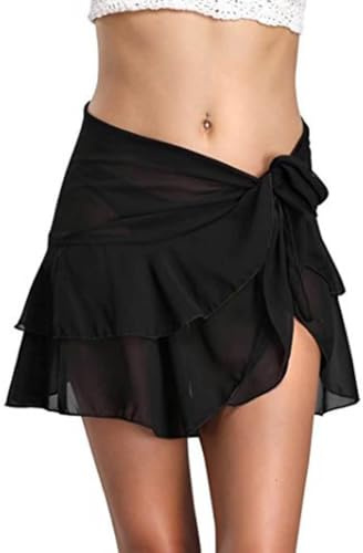 Gkaopi Pareo Mare Donna Chiffon Mezzo Beach Cover up Sexy Bikini Gonna Copricostume Corto Pareo da Spiaggia Sarong per Mare Vacanza Party