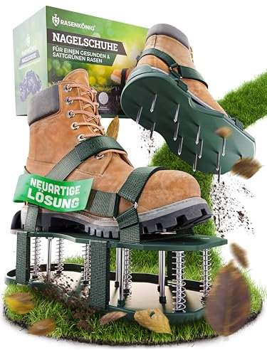 RASENKÖNIG Nail Shoes Pro | Lawn Aerator Shoes + Screed Shoes | Lawn Aerator Scarifier and Aerator for Lawn Aeration | Premium Lawn Shoes for Aerating and Loosening Lawn - Pre-Assembled