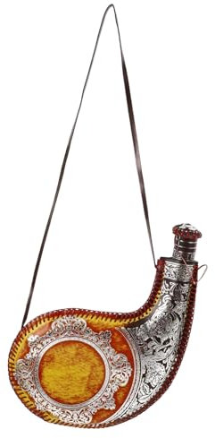 Garneck Vin en Cuir Traditionnel Vintage avec Bandoulière Gourde Portable pour Camping Et Voyages Accessoire Rétro pour Boissons Et Décoration
