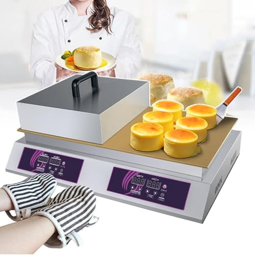 QUSYZD Máquina eléctrica para Hacer panqueques de Acero Inoxidable con Pantalla de Temperatura y Tiempo, Plancha eléctrica Comercial con Control de Temperatura de 60 a 240 °C.,