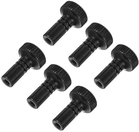 QUARKZMAN 6Pcs Pulsante Accensione/Spegnimento Lampada Sostituzione Pulsante Interruttore Lampada Ottone Estensione Interruttore Lampada Lunghezza 19mm per Presa Lampada, Nero