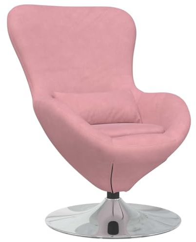 vidaXL Eiersessel Rosa Samt | Die moderne rosa Polsterung bringt Frische in jeden Raum, Dicke Schaumstoffpolsterung für beste Entspannung,