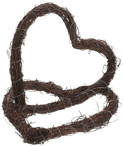 MAGICLULU 2 Stück Herz Girlande Geformt Kranz Geburtstag Ringe Material Für Blumenkränze Selber Machen Materialien Für Girlanden Selber Machen Rattan