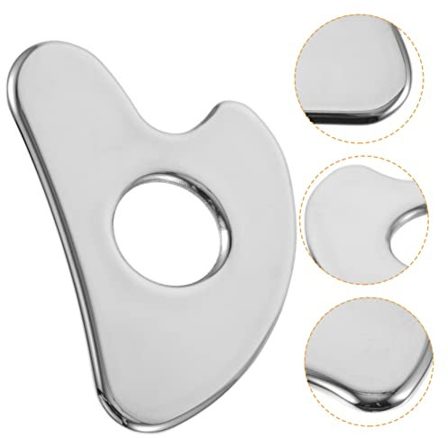 Happyyami Raspador De Masaje De Acero Inoxidable Forma De Corazón 1 Unidad Compacto Reutilizable Herramienta Gua Sha Facial y Corporal Para Masaje Muscular y Cuidado Del Cuello