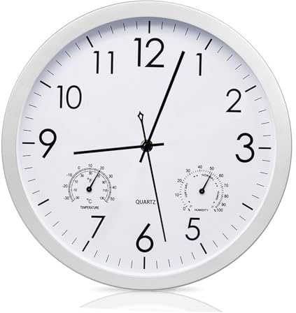 PORFOYO Orologio da giardino, resistente alle intemperie, per esterni, da giardino, 12 pollici, resistente alle intemperie, orologio da parete