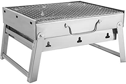 Barbecue a carbonella, Barbecue in Acciaio Inossidabile, Barbecue da Esterno Portatile, Spesso, Pieghevole, Set di Utensili per Barbecue a carbonella Selvaggia