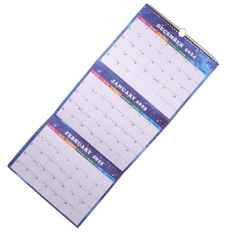 CLISPEED Großer Faltbarer Wandkalender Mit Dreimonatiger Monatsübersicht Vertikaler Monatsplaner Für Effiziente Planung Platzsparendes Hängendes Design Für Büro Und Zuhause
