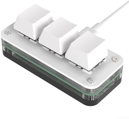 DAZZLEEX Elegante design ergonomico con una sola mano tastiera con funzioni programmabili per migliorare la produttività mentre si impegnano in qualsiasi attività (bianco 2)