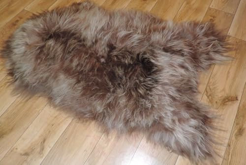 Provellus Vera pelle di pecora islandese di alta qualità, pelliccia di agnello di alta qualità, colore marrone, seta XL
