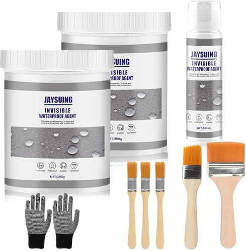 3 Pezzi Sigillante Impermeabile Colla, 700g Rivestimento Impermeabile Trasparente, Sigillante invisibile Impermeabile con Pennello per Bagno WC Piastrelle Pareti Tetto