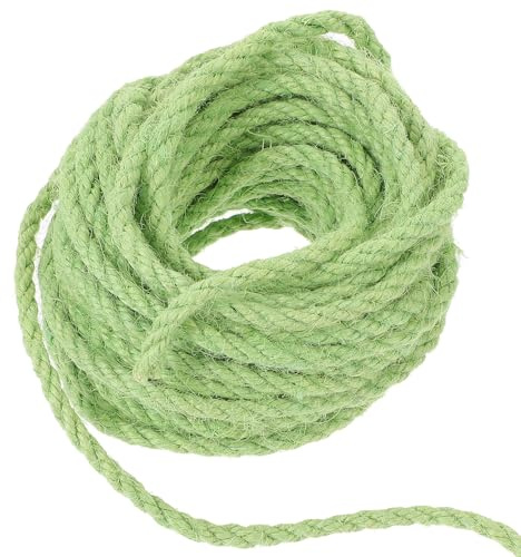 SHINEOFI Corde en Sisal Naturel 6 MM Verte 10 M Griffoir Chat DIY, Accessoires Solide pour Arbre à Chat, Fournitures Flexibles pour Animaux de Compagnie Intérieur