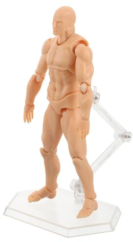 Angoily Zeichenpuppe Künstler Manikin mit Ständer Realistisches Aktzeichenmodell in Hautfarbe Bewegliche Actionfigur für Kunstunterricht und Skizzieren