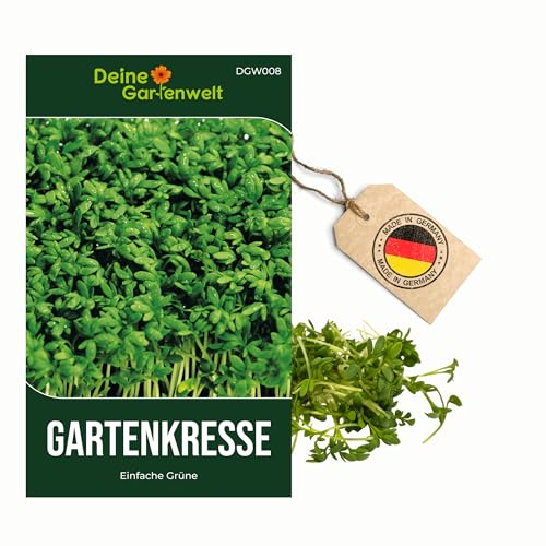 Gartenkresse „Einfache Grüne“ Samen – Kresse Samen - Kressesamen Lepidium sativum – Kräutersamen Saatgut für ca. 1.000 Pflanzen – Deine Gartenwelt – 5er Pack