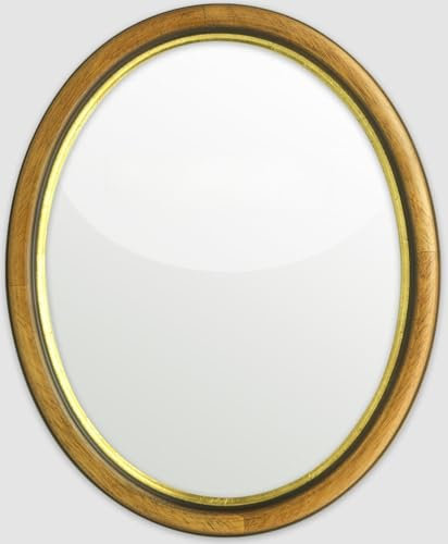 Ovalrahmen aus Holz im 13x18 cm-Format in nussbaum mit Gold