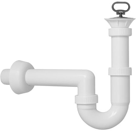 Schläfer 4618105 | Sink Siphon with Drain, Drain Kit with Universal Siphon G 1 1/2 and Drain with Plug for Washbasin, Sink, Laundry Sink, 40 mm Wall Drain Hose Connection