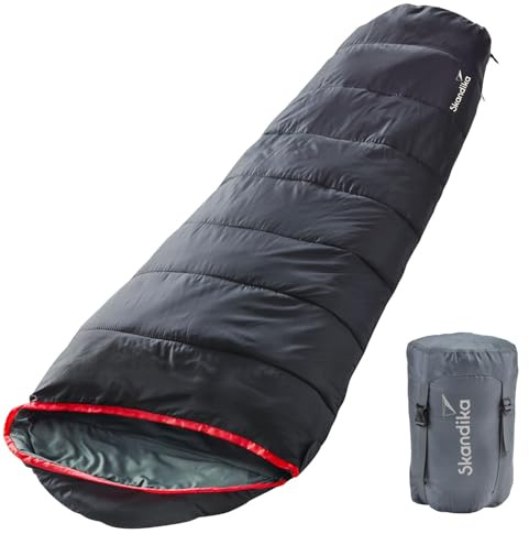 skandika Erwachsene Schlafsack Alaska (RV Links), Schwarz, M