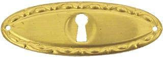 Antikhof Möbelbeschlag Jugendstil Messing geprägt Natur,Patiniert,Größe:3,5x9,5cm Best.Nr.: JMB 121 Patiniert/Dunkelbraun