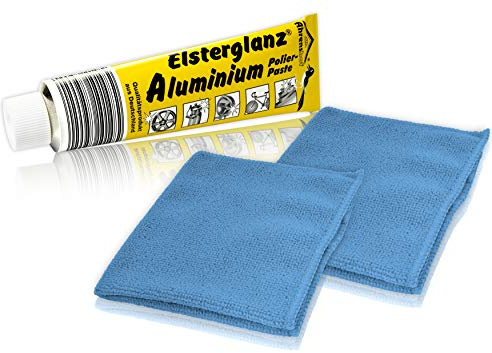 Helmecke & Hoffmann * Elsterglanz Aluminium-Polierpaste XXL-Tube 150 ml + Zwei Mikrofaser-Tücher | Das Original aus Deutschland