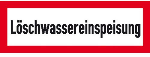 Indigos UG Aufkleber Hinweisschild Brandschutz Löschwassereinspeisung - 42x14,8 cm - selbstklebender Sicherheits Aufkleber für Tür oder Wand - Warnschild für Gebäude, Hotel, Büro, Firma, Haus, Praxis