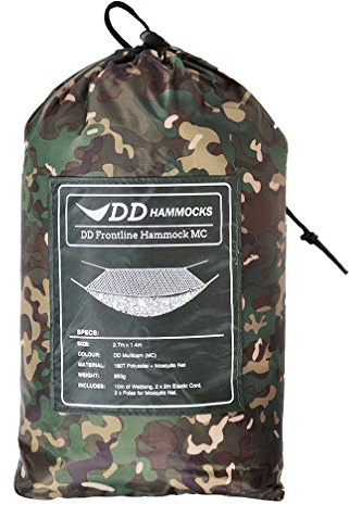 DD Hammocks Frontline Hammock - MC: Lightweight Camouflage Jungle Hammock With Mosquito Net For Camping And Hiking