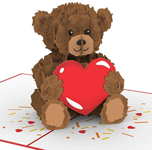 papercrush® Pop-Up Karte Teddy mit Herz - Süße 3D Geburtstagskarte für Mama & Frau, Liebeskarte für Freundin, Ich Liebe Dich Karte für Herzensmensch mit Teddybär zu Weihnachten & Jahrestag