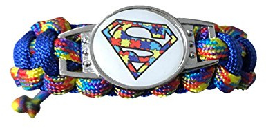 Infinity Collection Autism Awareness Paracord Bracelet - Adjustable, Rainbow, Puzzle Piece Bracelet with Lobster Claw Clasp