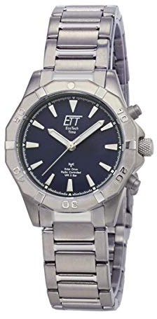 ETT Eco Tech Time Funk Solar Damen Uhr Analog mit Titan Armband ELT-11357-23M