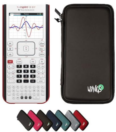 TI-Nspire CX II-T Grafikrechner inklusive Schutztasche von WYNGS in Schwarz - Basic Set