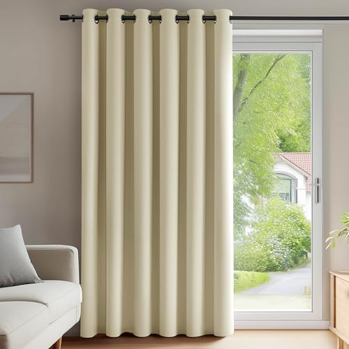 Deconovo Tenda Oscurante Camera da Letto Bambini 280 CM Altezza 1 Pannello, per Interni Finestre con Anelli, 200x280 CM, Beige Scuro