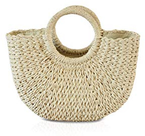 NICOLE&DORIS Neue Frauen Handtasche Stroh Tasche Griff Tasche Sommer Strandtasche Rattan Woven Handtasche für die Dame