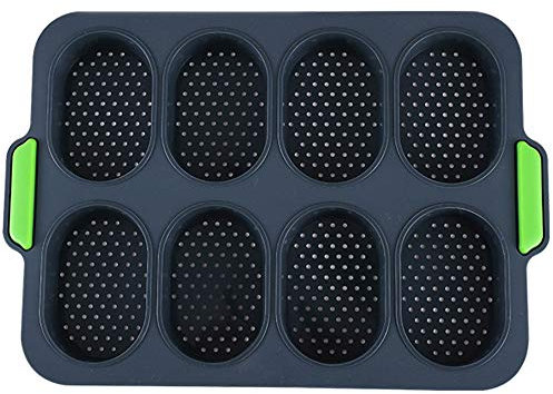 KUANDARMX Sicurezza Vassoio per Mini Baguette, Vassoio per Pane Croccante, Cottura del Pane, Pane Francese, Vassoio per Pane Antiaderente in Silicone Regalo