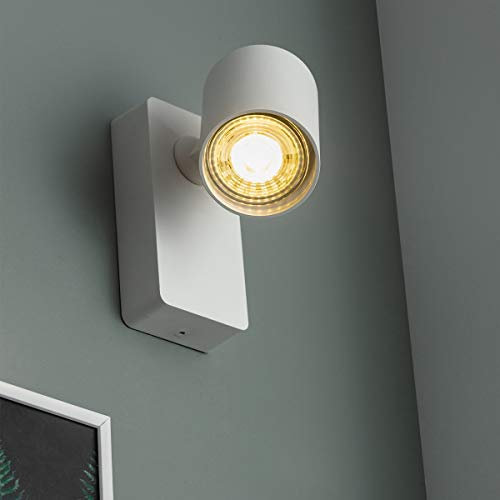 CGC Lighting White Round Circular Surface Mount Spotlight Adjustable Ceiling Downlight Spot Down Light Lounge Living Room Kitchen Bedroom (White, Single)