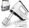 Aigostar Handmixer Elektrisch mit Aufbewahrungskoffer, Handrührer, 400 W, 5 Edelstahlzubehör, Turbolader, Spülmaschinengeeignet, 6-Gang, Auswurftaste.