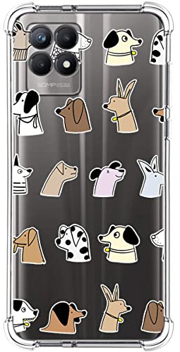 Coque en silicone anti-chocs pour Realme 8i Motif chiens Dessins
