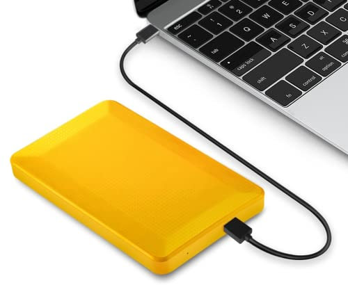 Hard disk esterno portatile da 2,5, 2 TB / 500 GB/120 GB, USB 3.0 Hdd Backup, adatto per PC, desktop, laptop, finestre, Macbook, Xbox One, PS4 (120 GB, giallo)