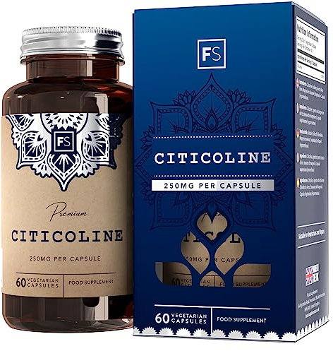 FS Citicoline | 60 Kapseln Cholin Hochdosiert – 250mg Citicolin pro Portion | Cholin Extrakt CDP Choline | Gentechnik-, Gluten-, Milch- und Allergenfrei | Hergestellt in Großbritannien