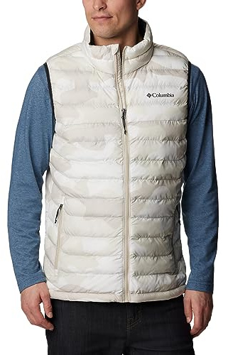 Columbia Powder Lite Vest Chaleco Acolchado, Dark Stone Mod Camo Print, XL Hombre