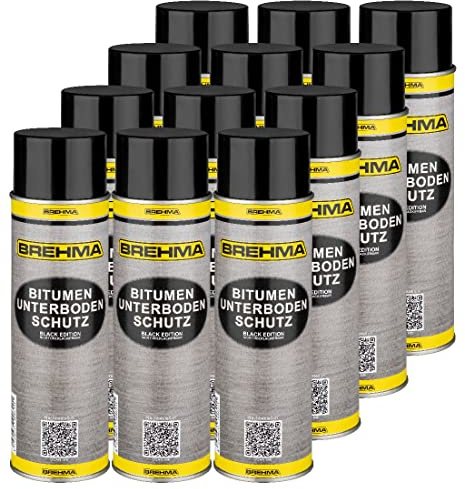 BREHMA 24x Bitumen Unterbodenschutz Black Edition 500ml Steinschlagschutz Spray schwarz mit Griff
